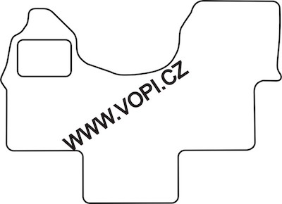 Koberec do kabíny VW Crafter obytné auto 2006 -2017 Colorfit krátký cípem mezi sedadly (4954)